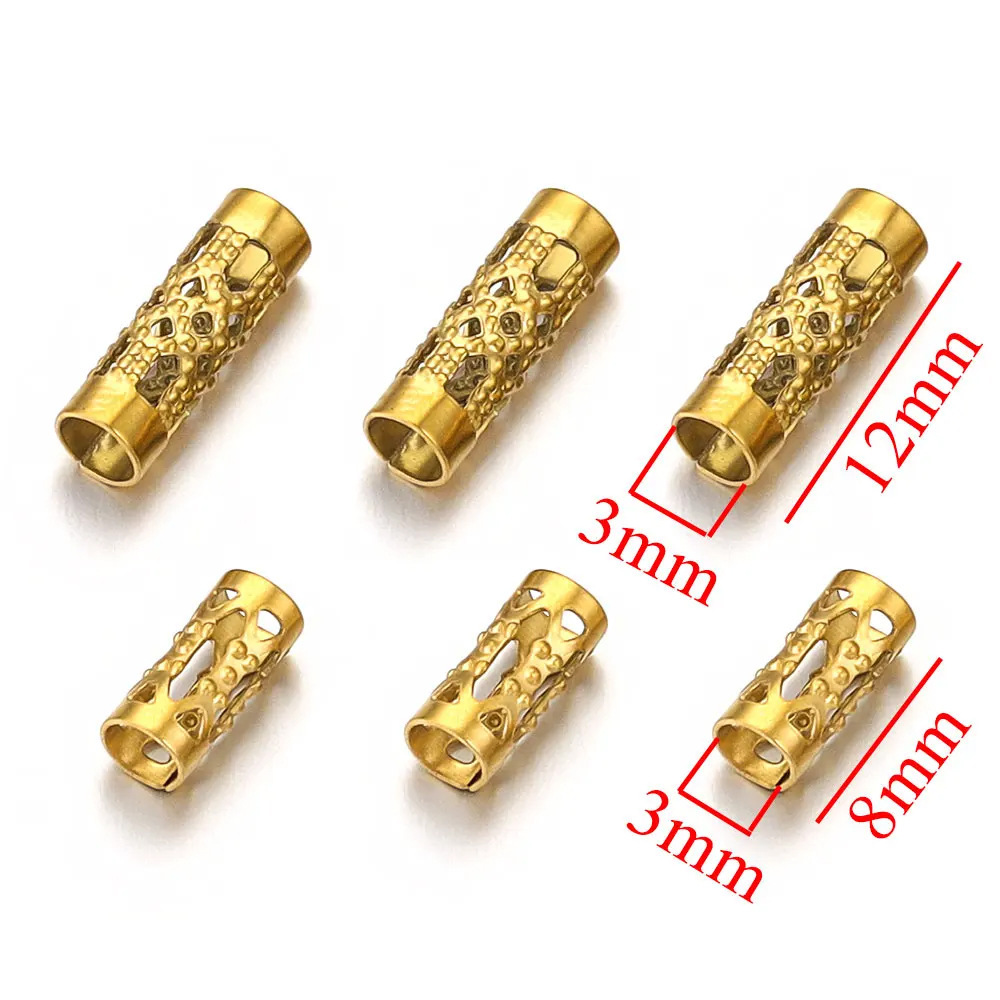 100pcs/bag stainless steel long hollow tube hole 3mm beaded DIY accessories