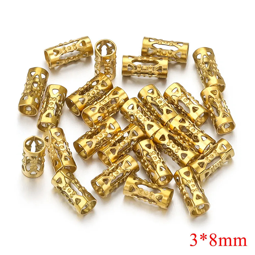 100pcs/bag stainless steel long hollow tube hole 3mm beaded DIY accessories