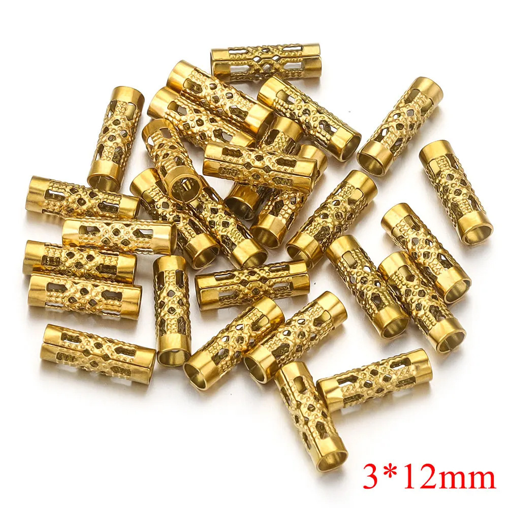 100pcs/bag stainless steel long hollow tube hole 3mm beaded DIY accessories