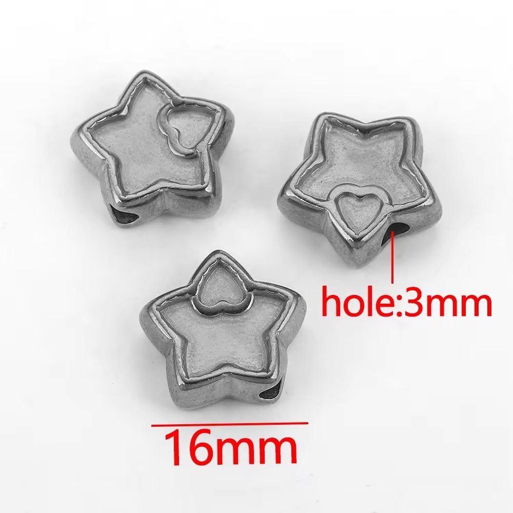 10pcs/bag stainless steel large hole spacer bead DIY accessories