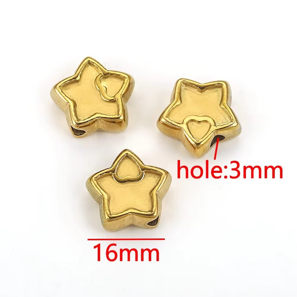 10pcs/bag stainless steel large hole spacer bead DIY accessories