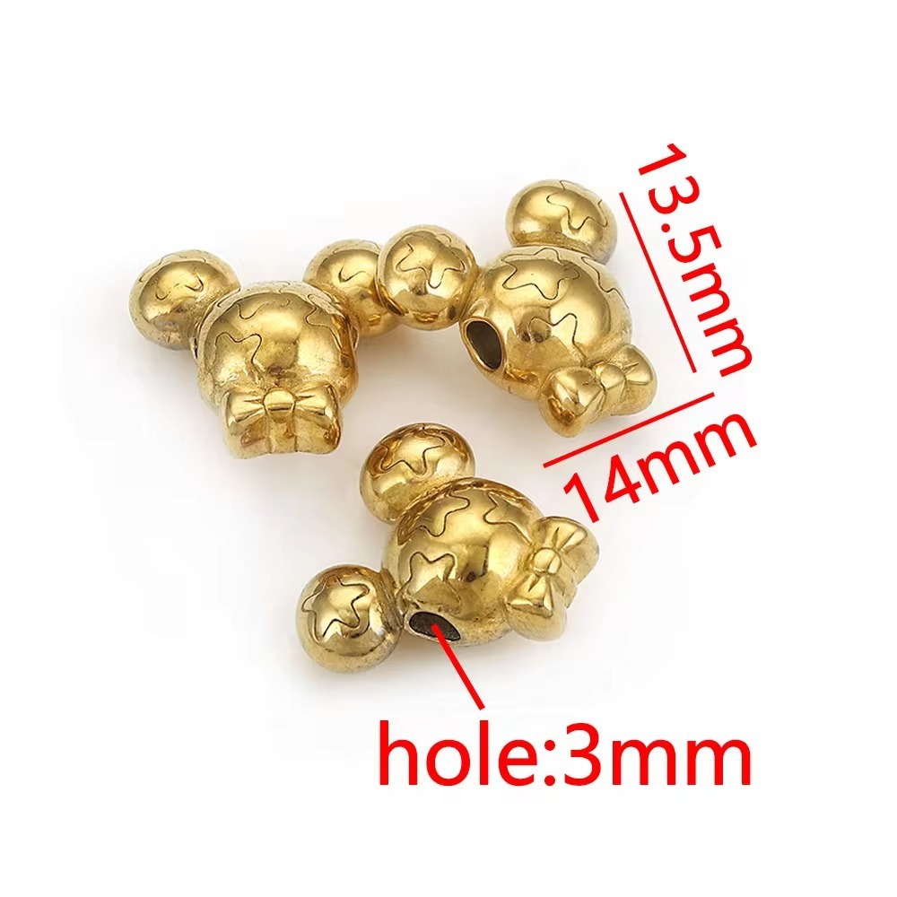 10pcs/bag stainless steel large hole spacer bead DIY accessories