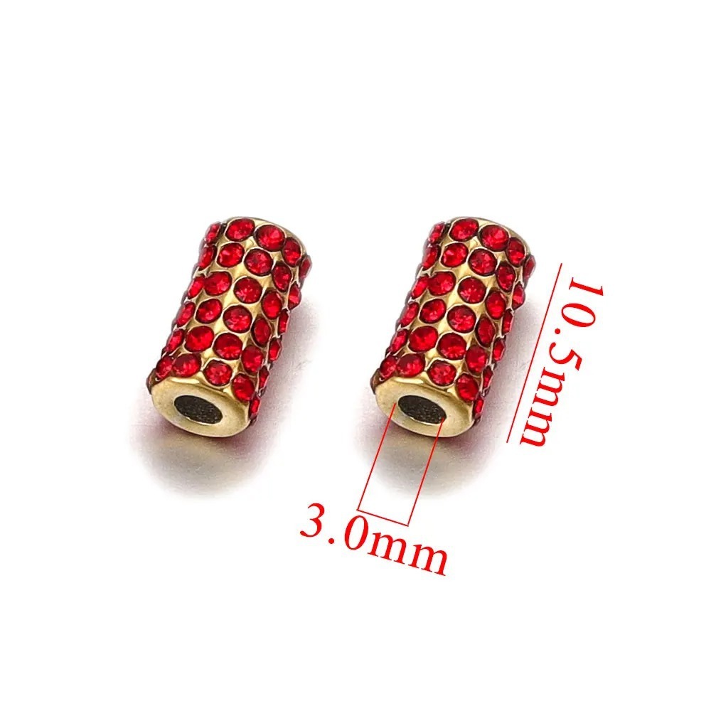 5pcs/bag stainless steel full drill straight hole loose beads DIY accessories