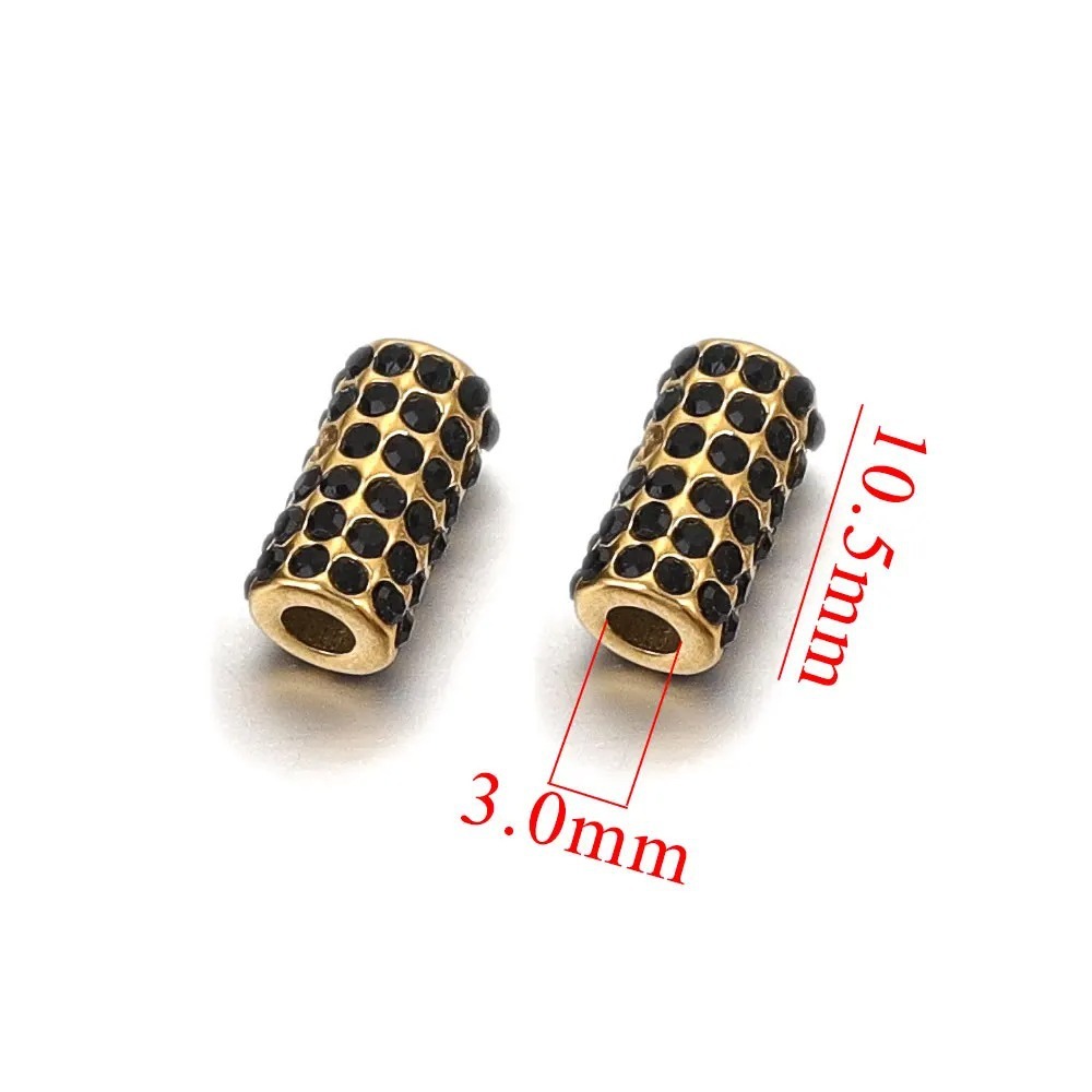 5pcs/bag stainless steel full drill straight hole loose beads DIY accessories