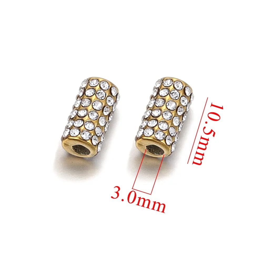 5pcs/bag stainless steel full drill straight hole loose beads DIY accessories