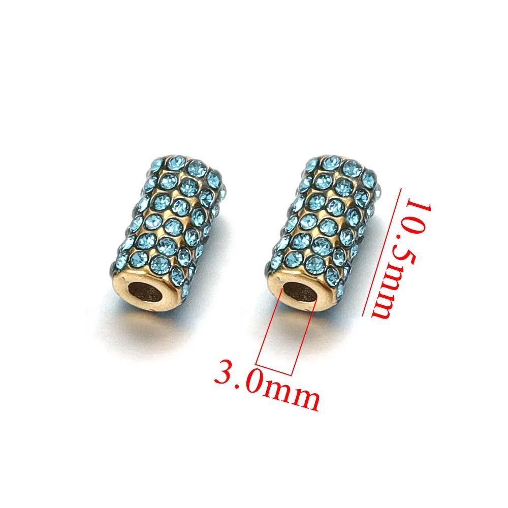 5pcs/bag stainless steel full drill straight hole loose beads DIY accessories