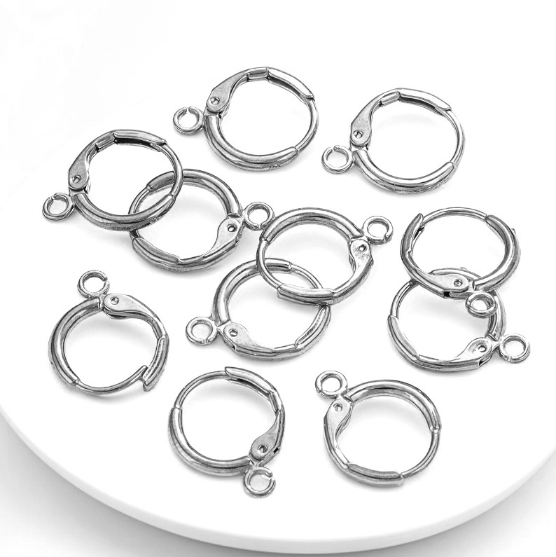 20pcs/bag stainless steel round single hole ear hook DIY accessories