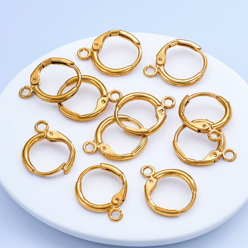 20pcs/bag stainless steel round single hole ear hook DIY accessories