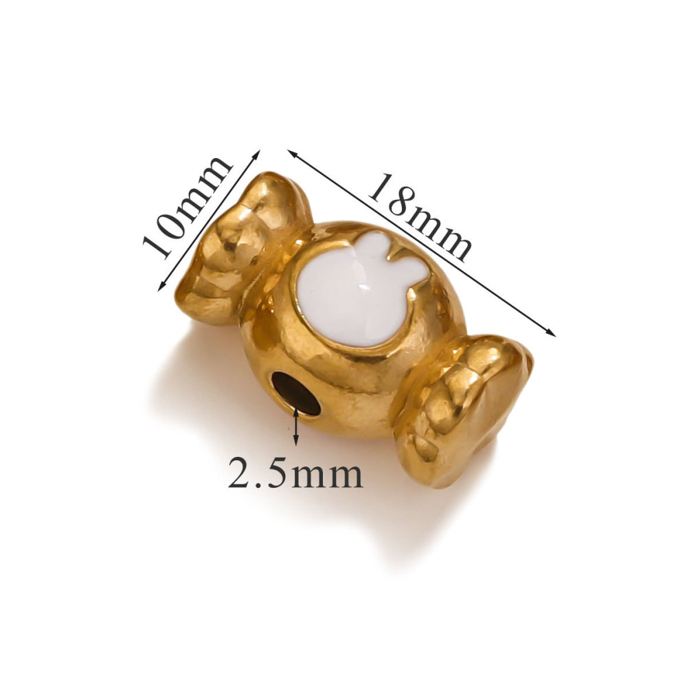 6pcs/bag stainless steel oil dripping large hole beads DIY accessories