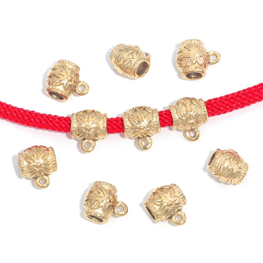 10pcs/bag stainless steel large hole beads plus hanging integrated DIY accessories