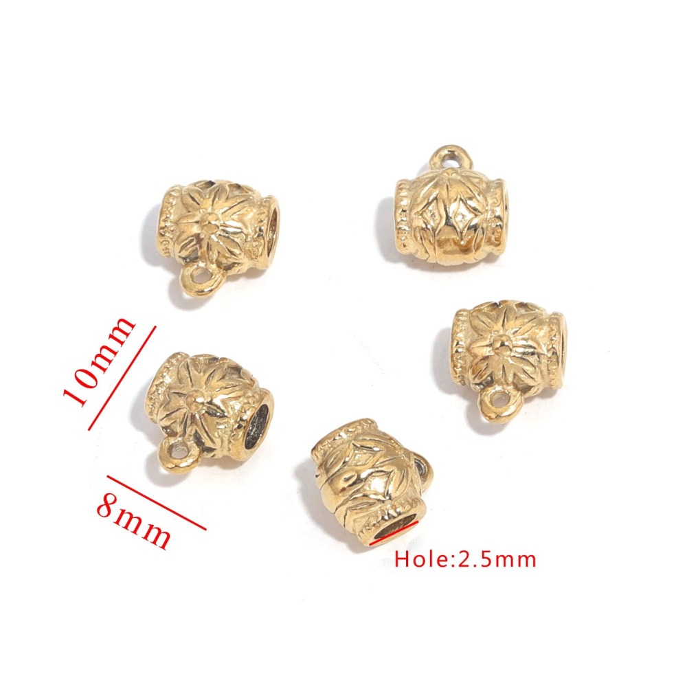 10pcs/bag stainless steel large hole beads plus hanging integrated DIY accessories