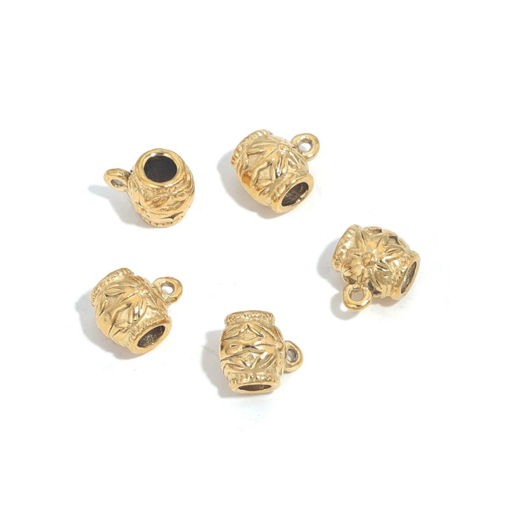 10pcs/bag stainless steel large hole beads plus hanging integrated DIY accessories