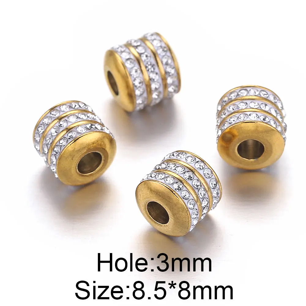 10pcs/bag Stainless steel through-hole drill beads DIY accessories