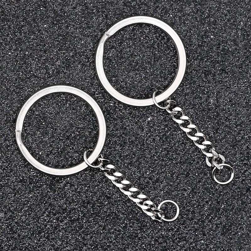 30pcs/bag Stainless steel key ring with grinding chain DIY accessories