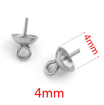 100pcs/bag Stainless steel pearl holder pendant bead cap flower holder DIY accessories