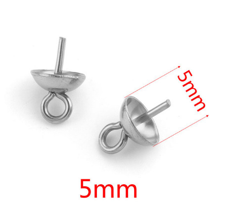 100pcs/bag Stainless steel pearl holder pendant bead cap flower holder DIY accessories
