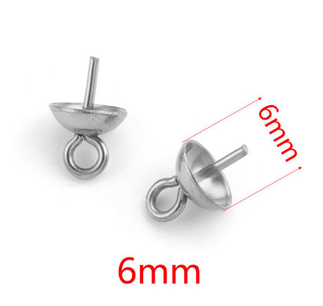 100pcs/bag Stainless steel pearl holder pendant bead cap flower holder DIY accessories
