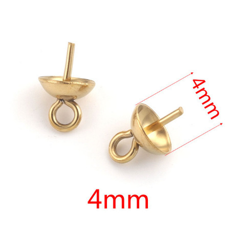 100pcs/bag Stainless steel pearl holder pendant bead cap flower holder DIY accessories