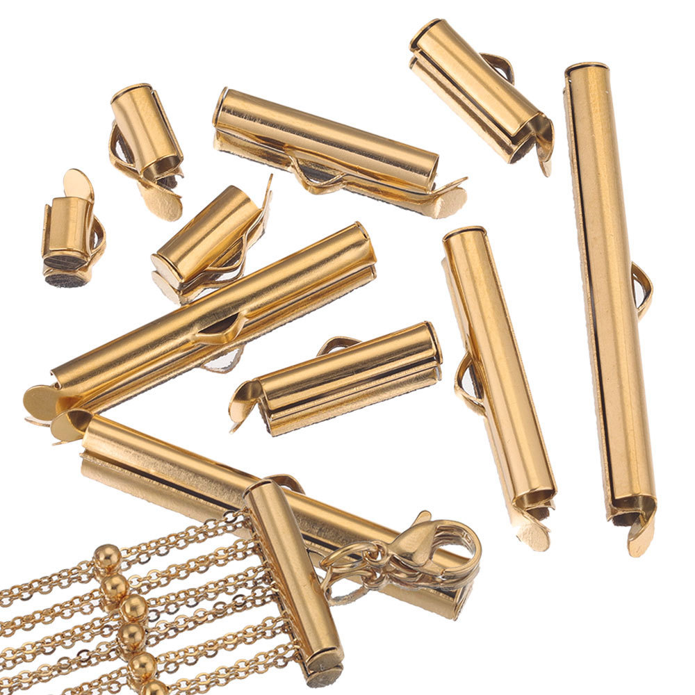 100pcs/bag Stainless steel bead chain tube sliding buckle DIY accessories