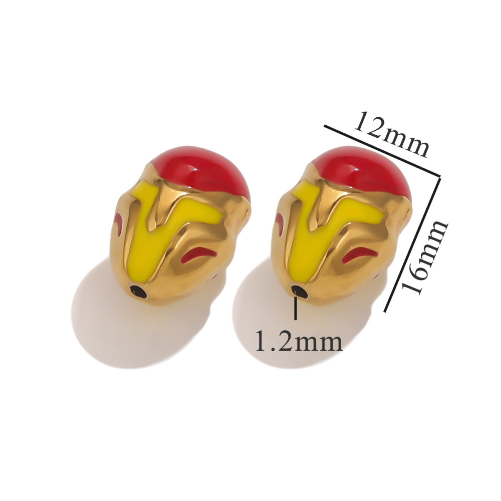 10pcs/bag Stainless steel oil drip cartoon beads DIY accessories
