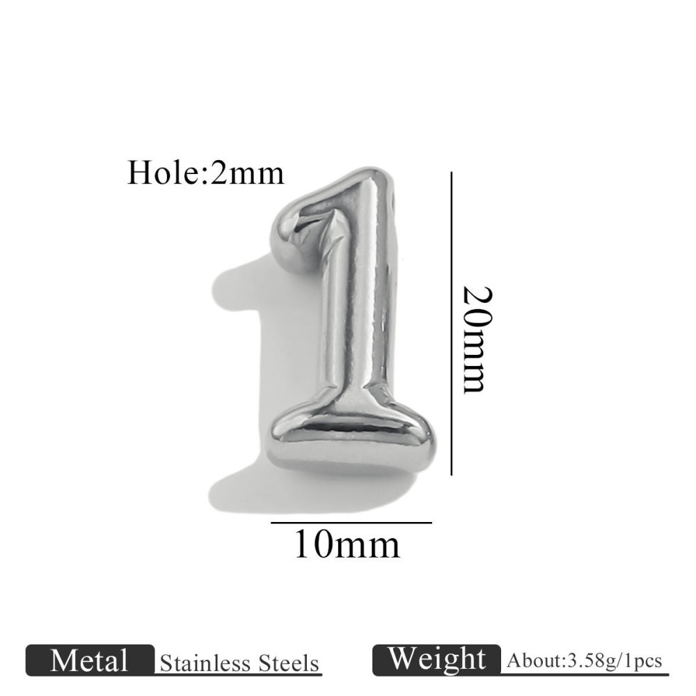 10pcs/bag Stainless steel perforated numbers DIY accessories