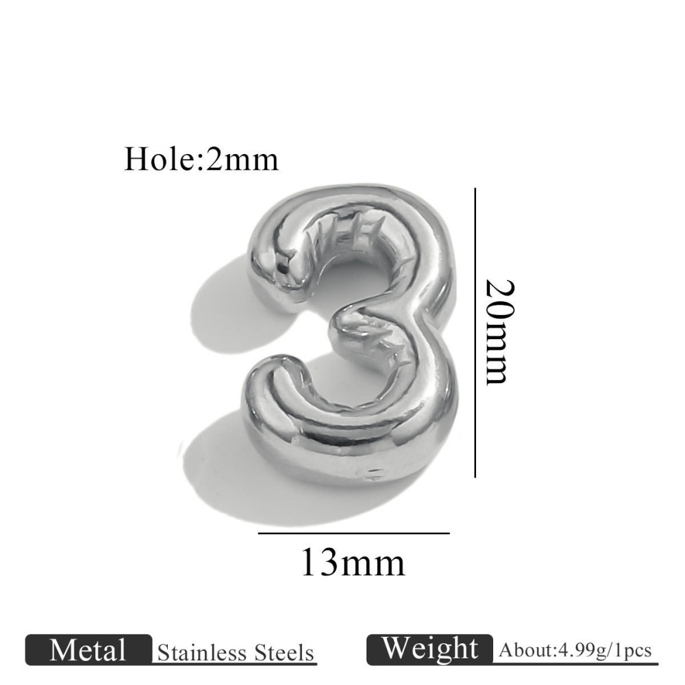 10pcs/bag Stainless steel perforated numbers DIY accessories