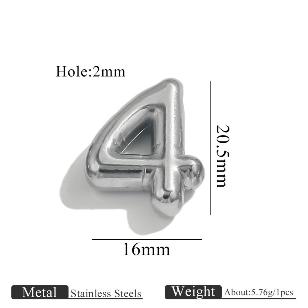 10pcs/bag Stainless steel perforated numbers DIY accessories