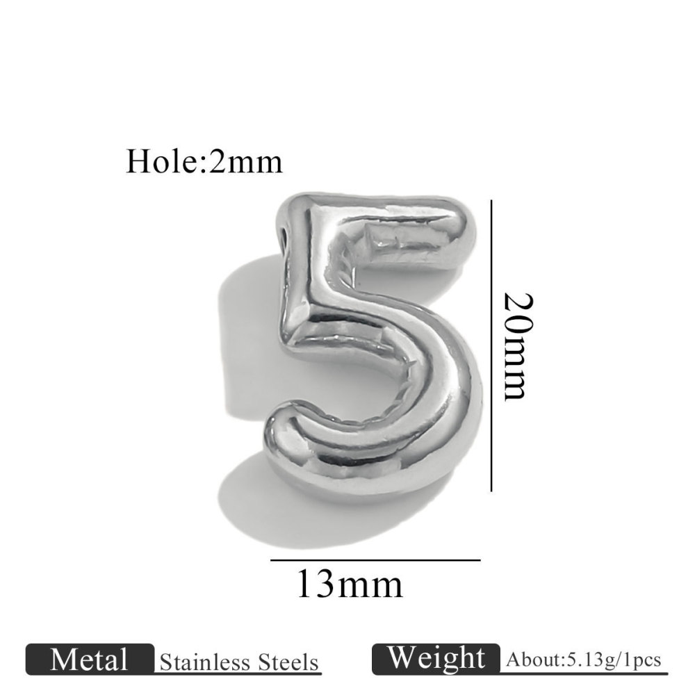 10pcs/bag Stainless steel perforated numbers DIY accessories