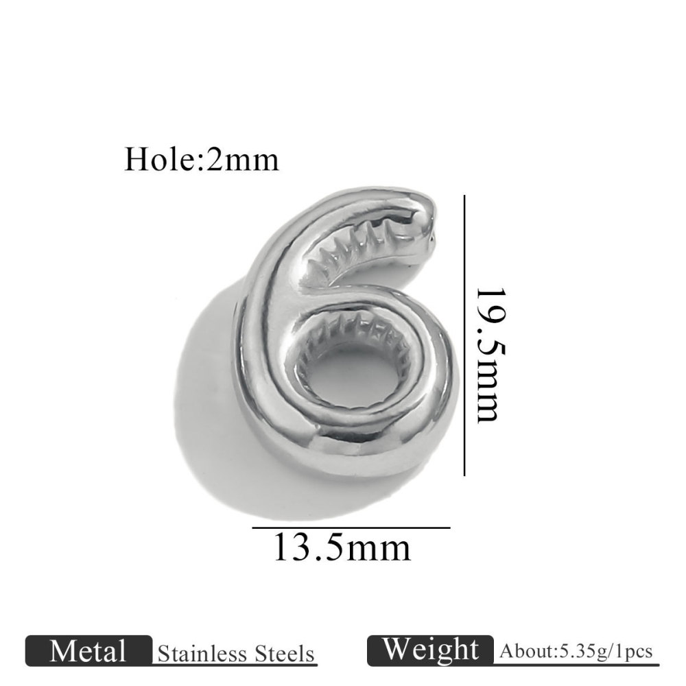 10pcs/bag Stainless steel perforated numbers DIY accessories