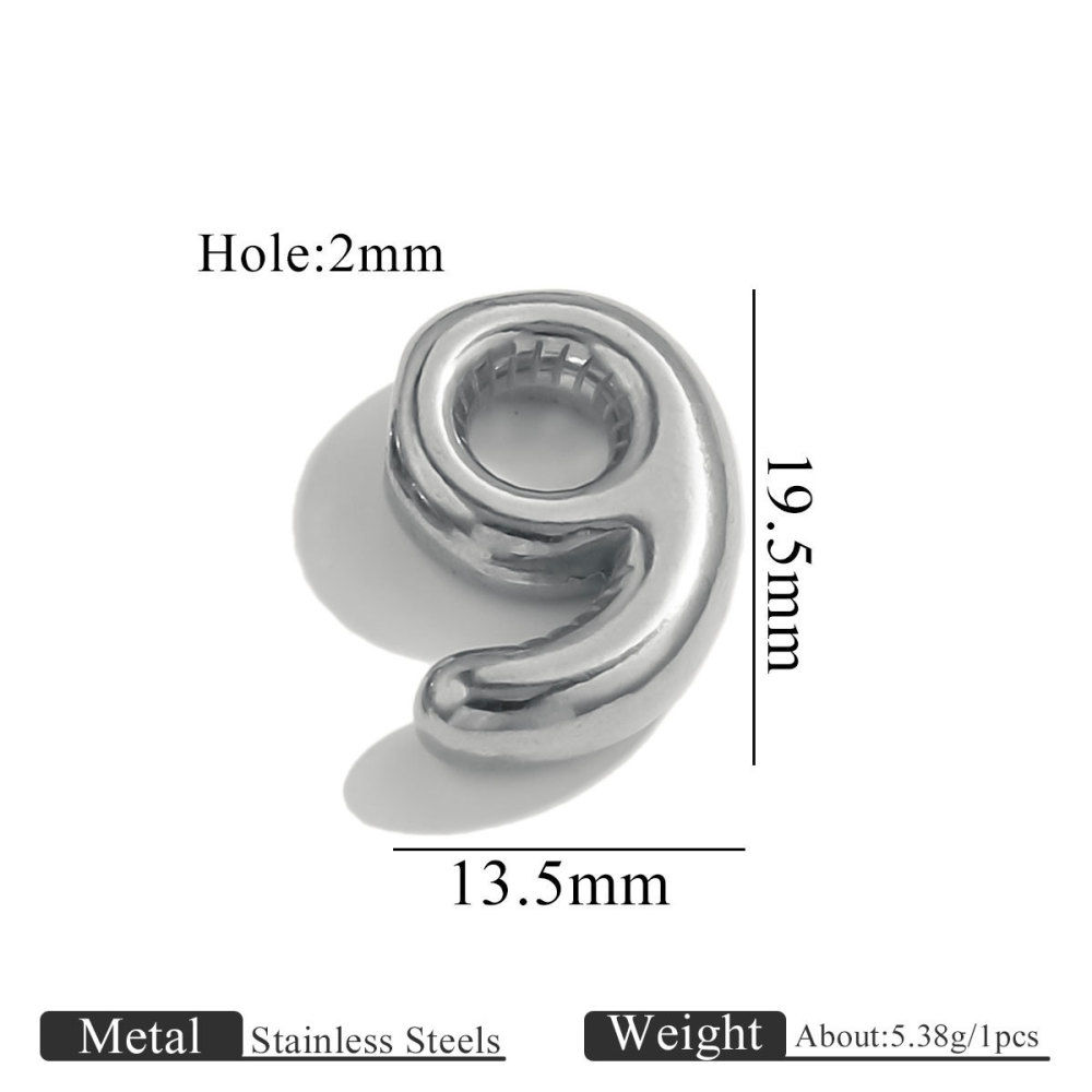 10pcs/bag Stainless steel perforated numbers DIY accessories