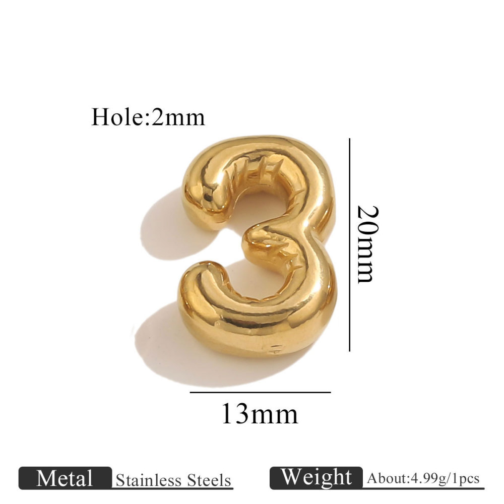 10pcs/bag Stainless steel perforated numbers DIY accessories