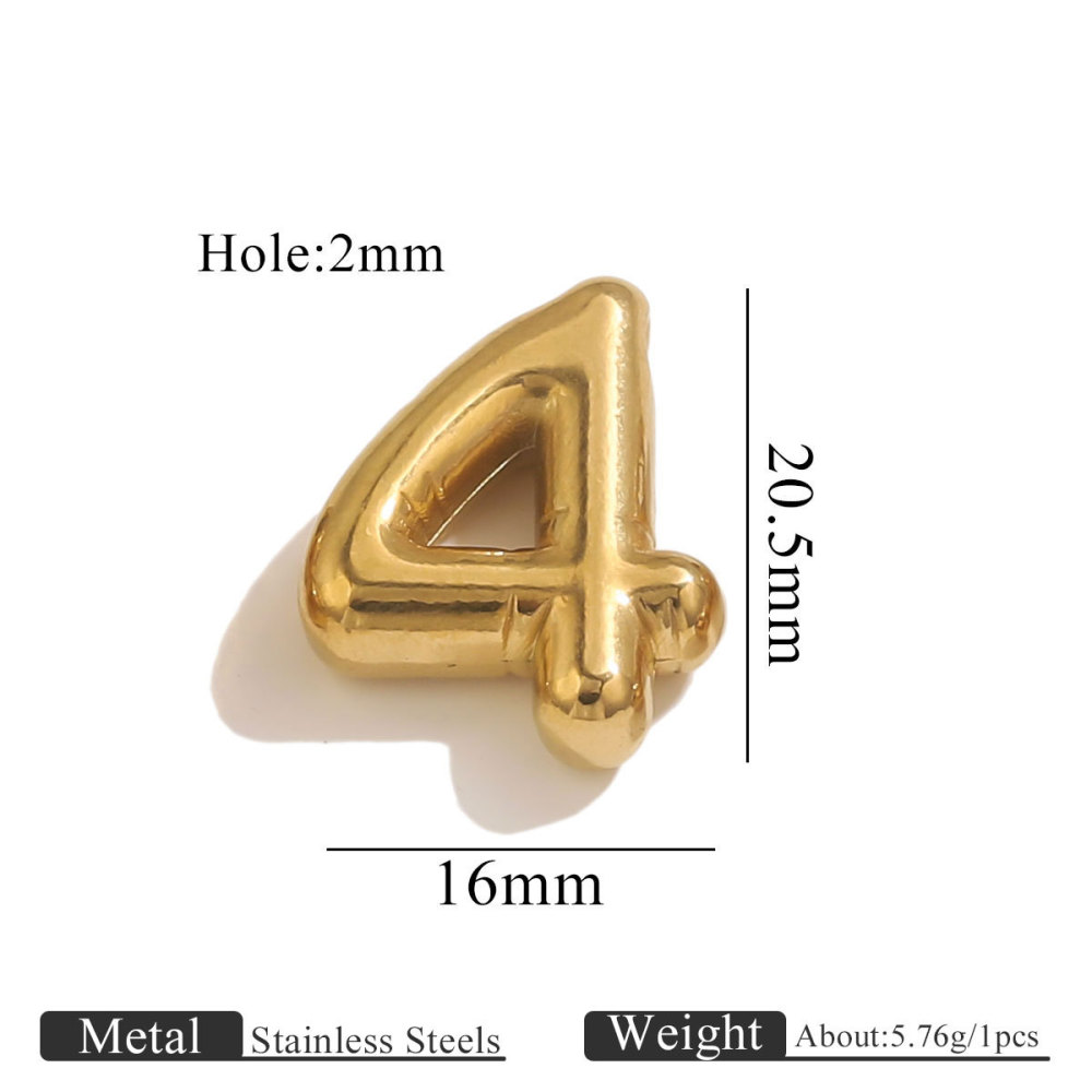 10pcs/bag Stainless steel perforated numbers DIY accessories