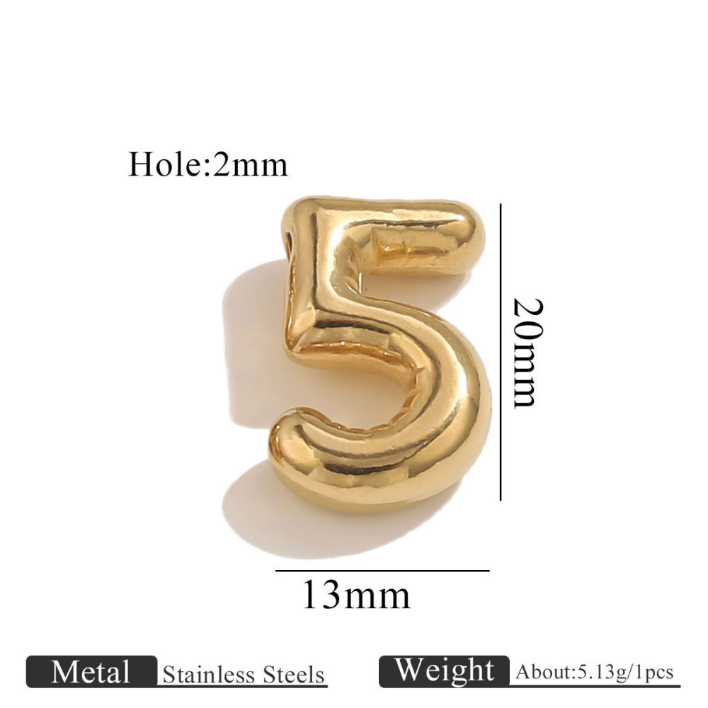 10pcs/bag Stainless steel perforated numbers DIY accessories