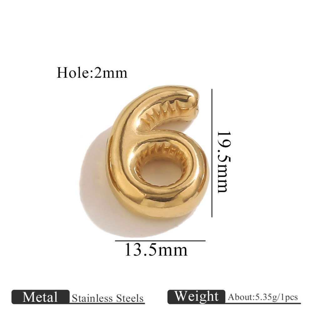 10pcs/bag Stainless steel perforated numbers DIY accessories