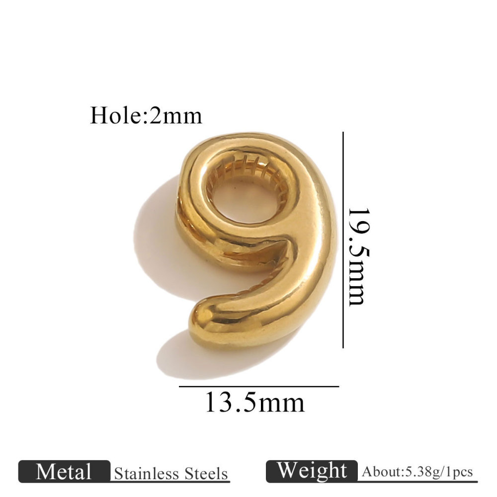 10pcs/bag Stainless steel perforated numbers DIY accessories
