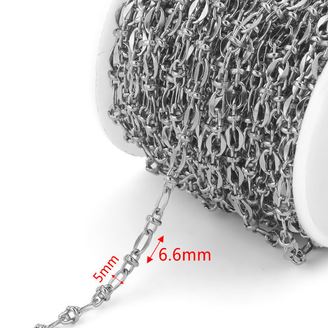 5m/bag Stainless steel Cuban chain DIY accessories