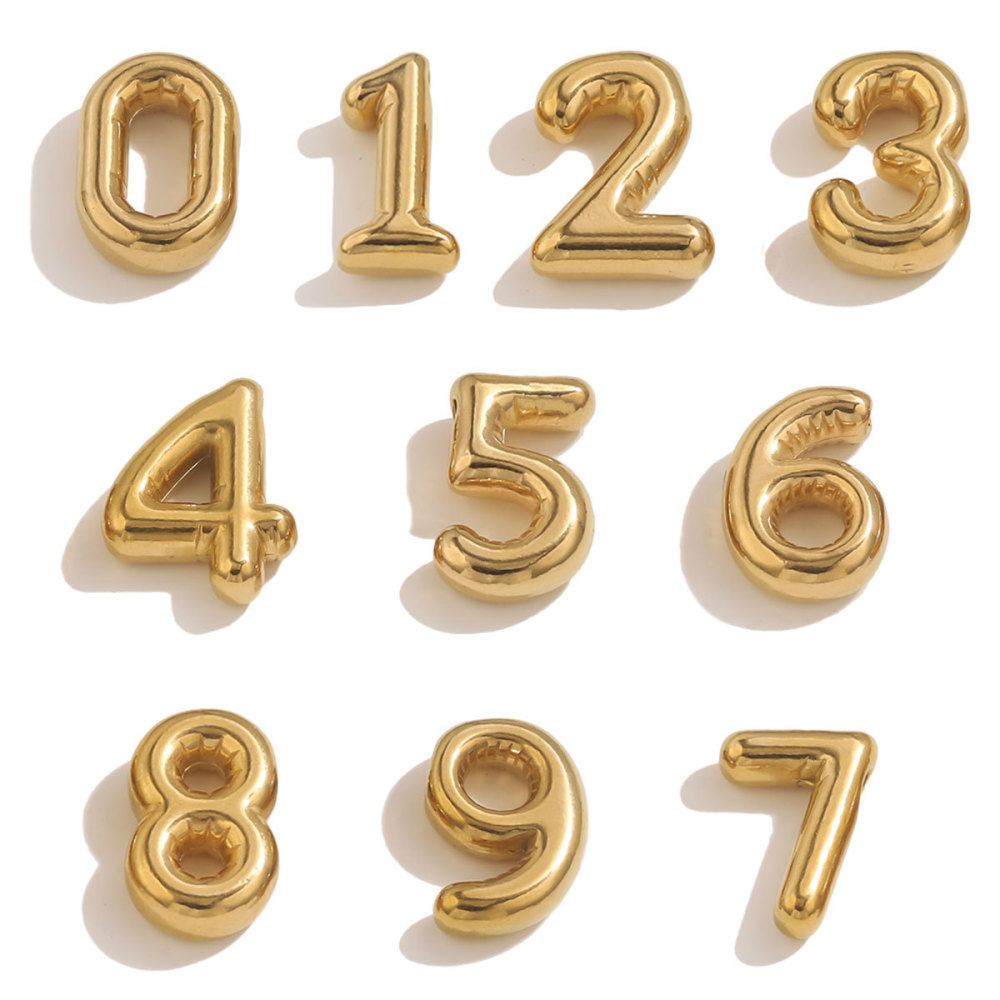 10pcs/bag Stainless steel perforated numbers DIY accessories