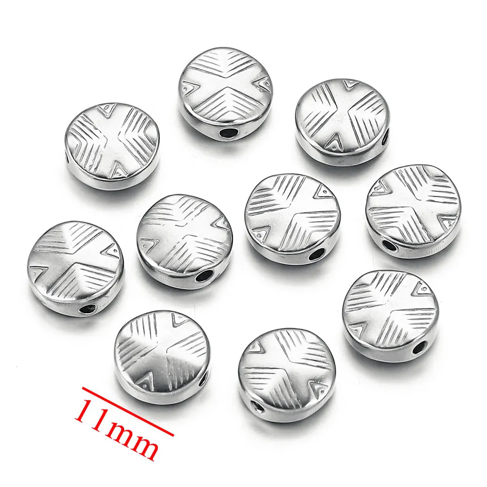 20pcs/bag Stainless steel round square beads DIY accessories