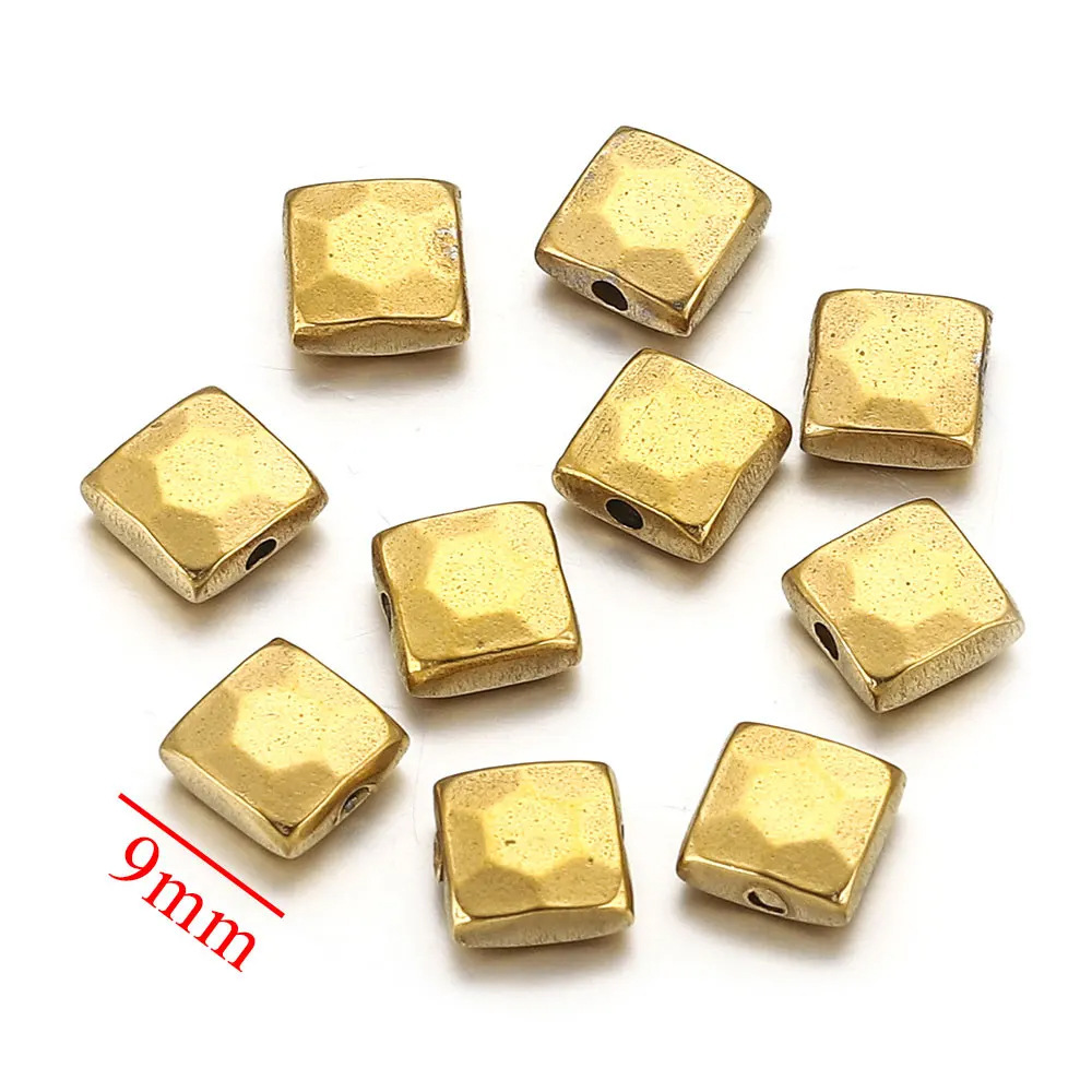 20pcs/bag Stainless steel round square beads DIY accessories