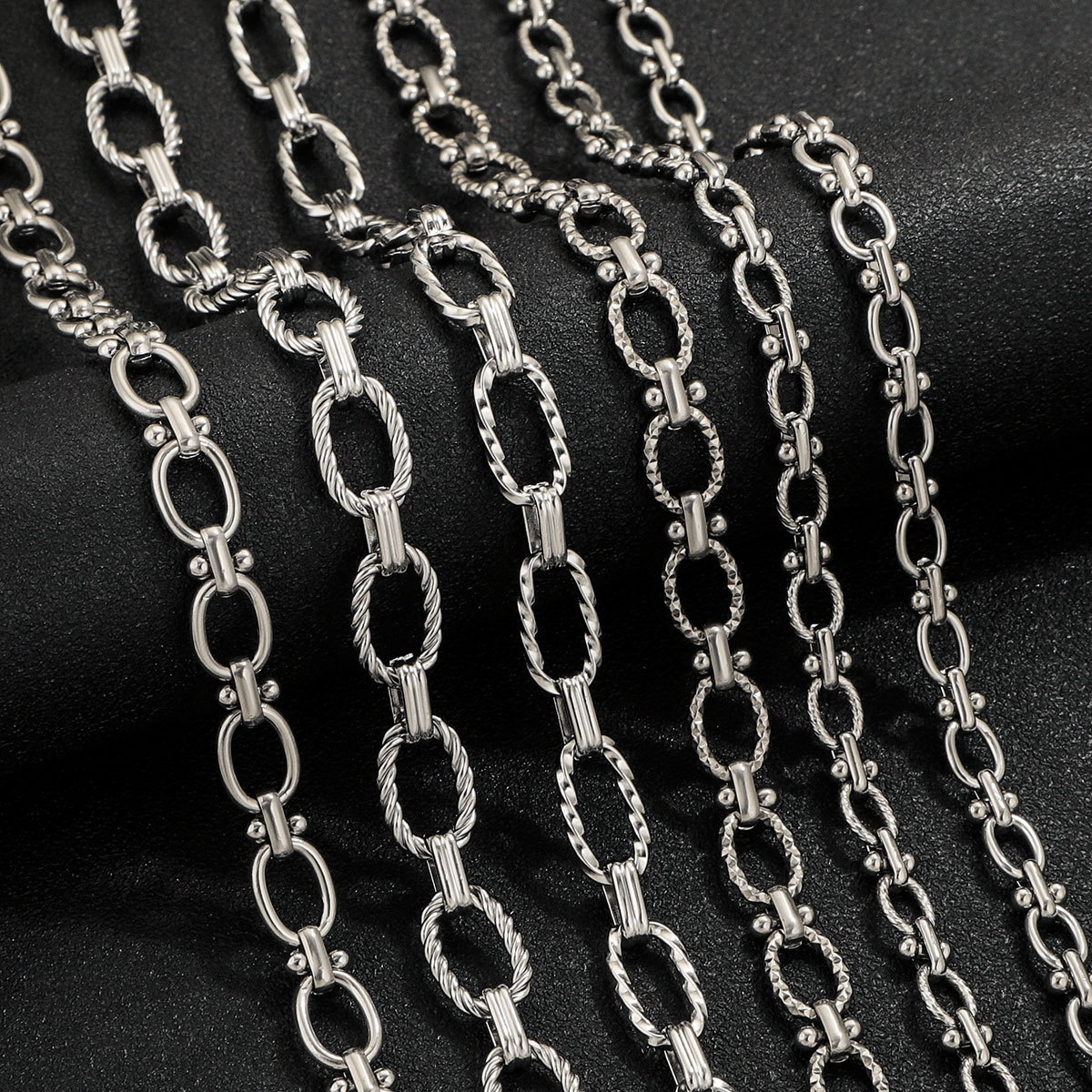 2m/bag Stainless steel egg buckle clip barbell chain DIY accessories