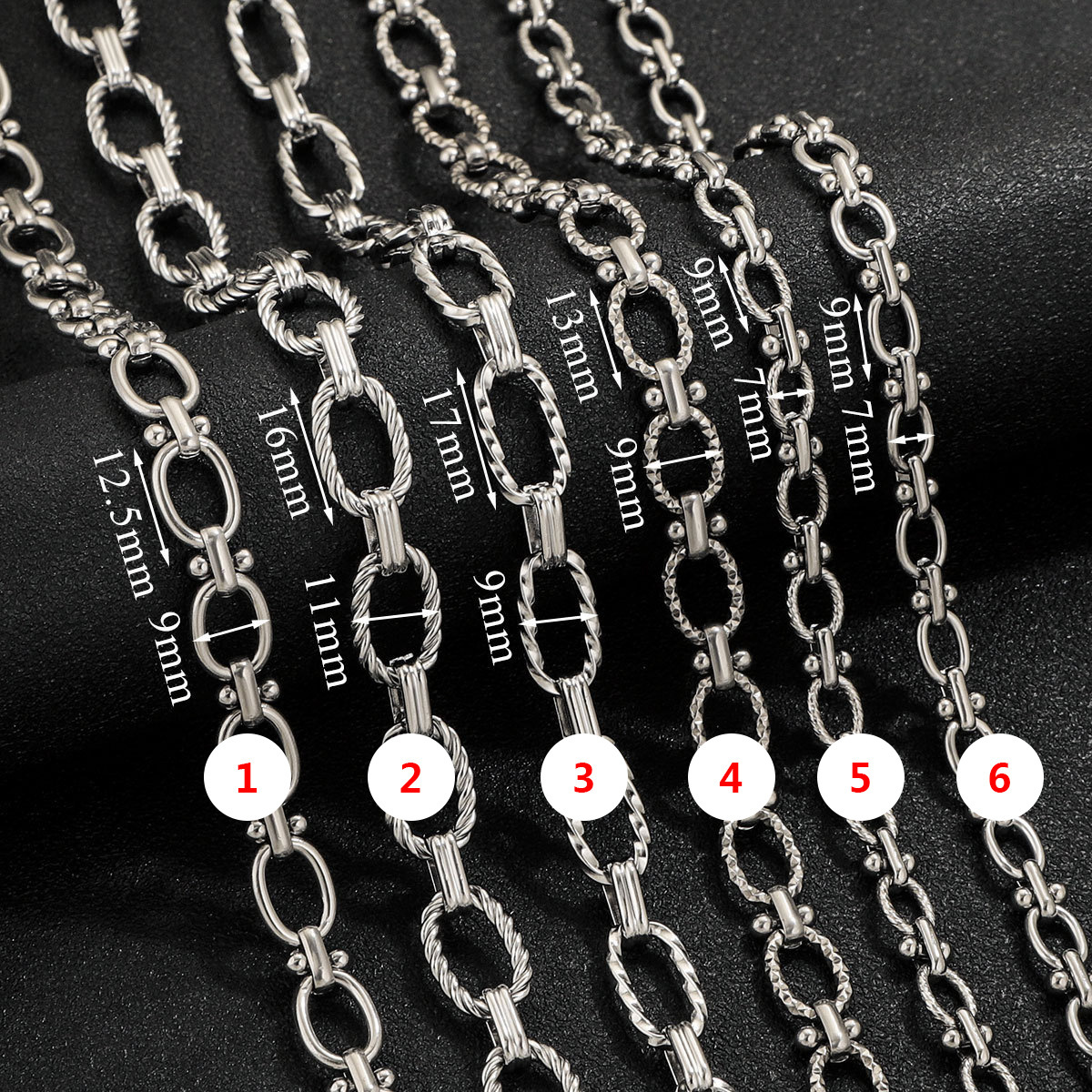 2m/bag Stainless steel egg buckle clip barbell chain DIY accessories