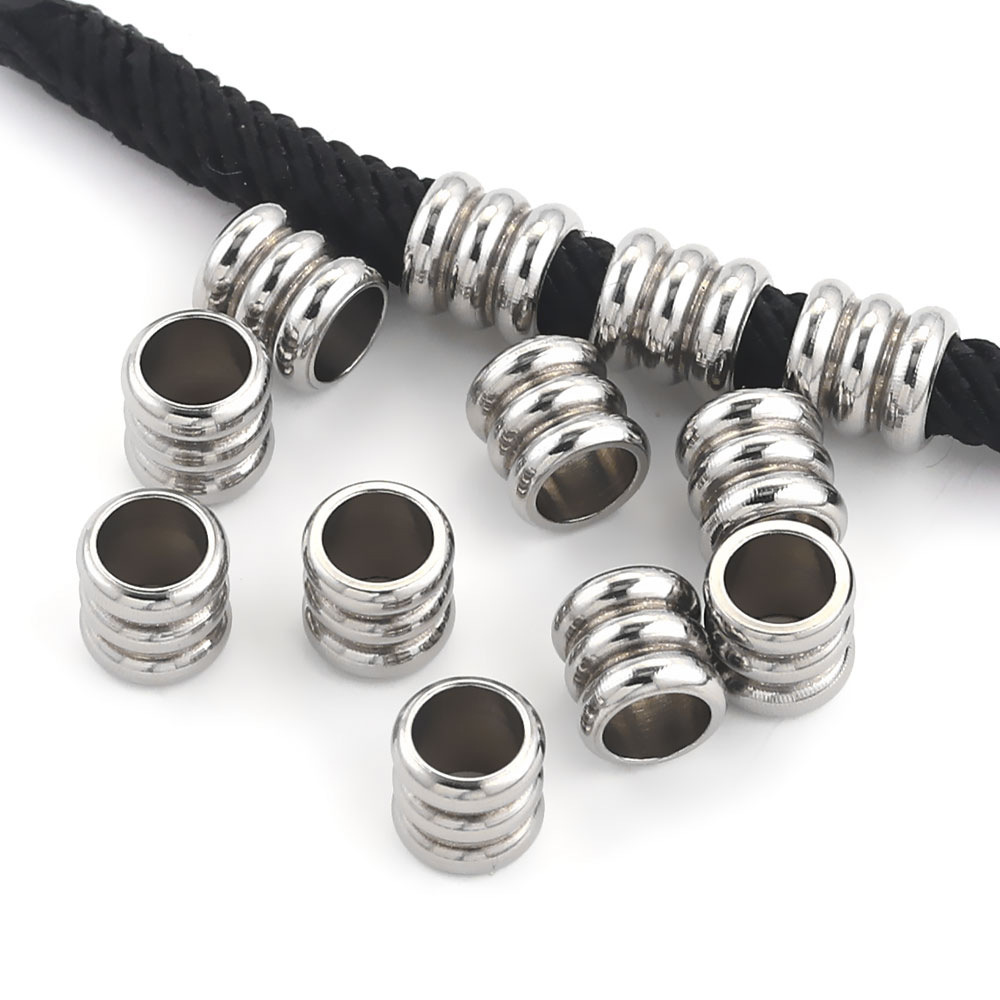 100pcs/bag Stainless steel drum beads Drilling beads DIY accessories