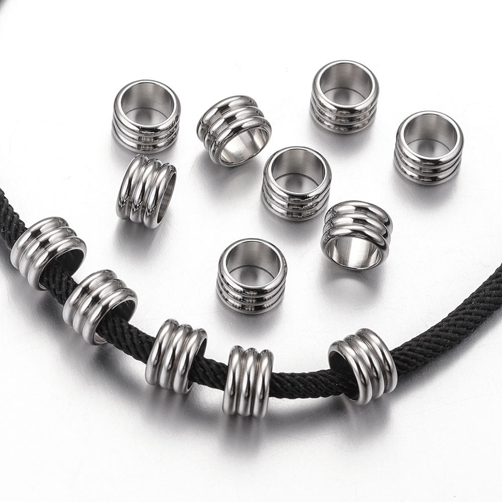 100pcs/bag Stainless steel drum beads Drilling beads DIY accessories