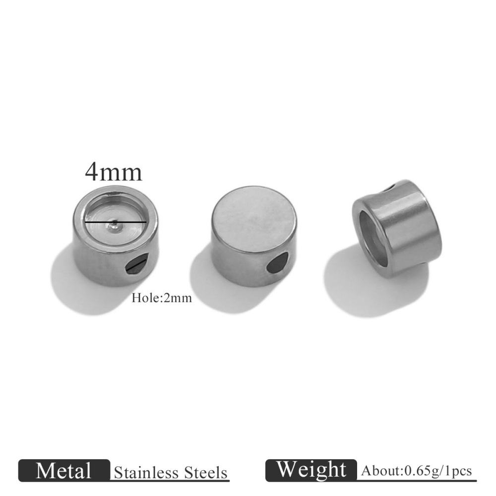 50pcs/bag Stainless steel round enamel disc beads DIY accessories