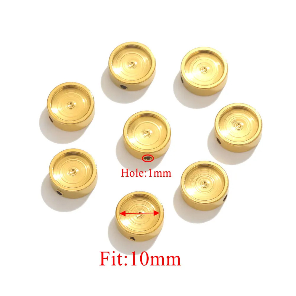 50pcs/bag Stainless steel round enamel disc beads DIY accessories