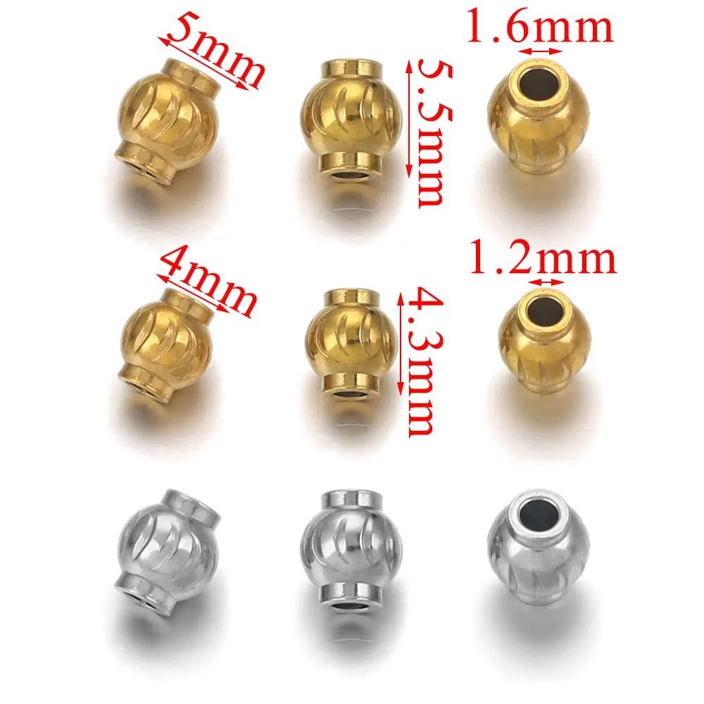 60 pcs/bag Stainless Steel Lantern Beads, DIY Accessories