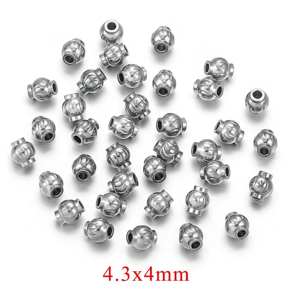 60 pcs/bag Stainless Steel Lantern Beads, DIY Accessories