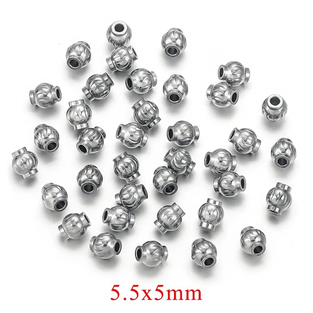 60 pcs/bag Stainless Steel Lantern Beads, DIY Accessories