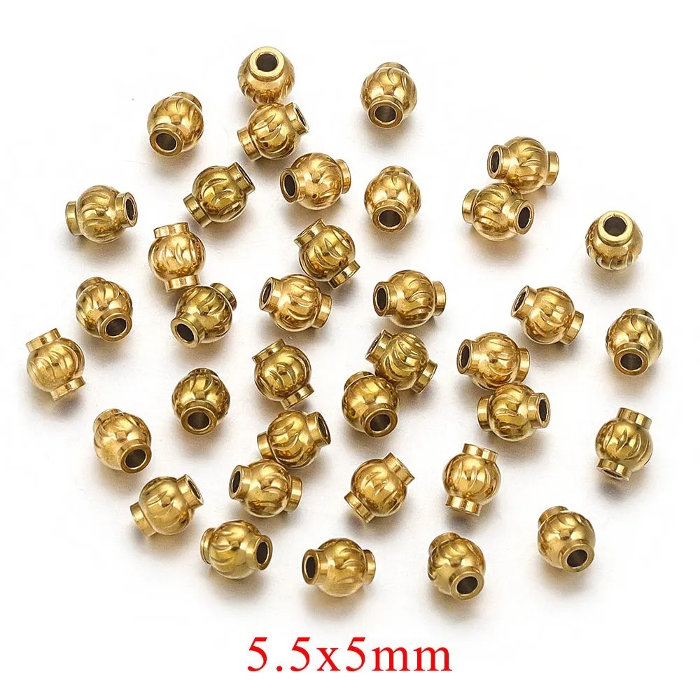 60 pcs/bag Stainless Steel Lantern Beads, DIY Accessories