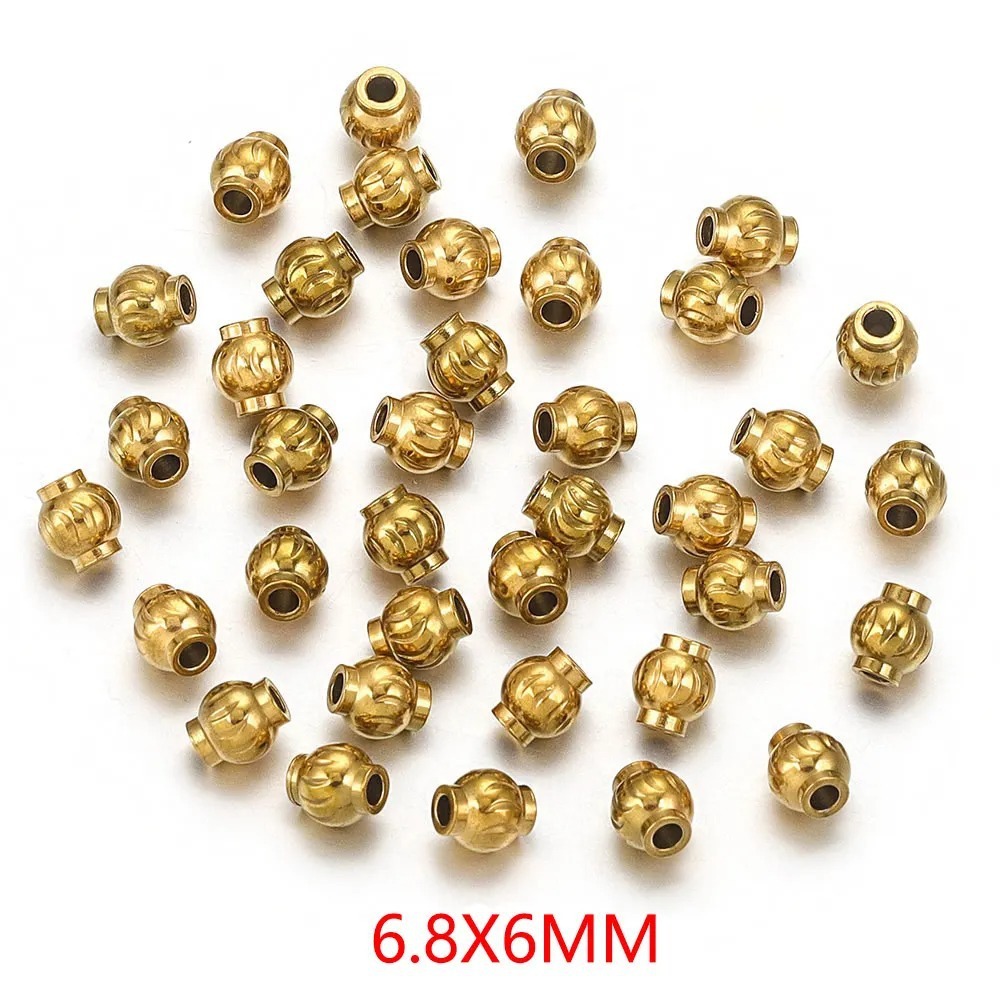 60 pcs/bag Stainless Steel Lantern Beads, DIY Accessories